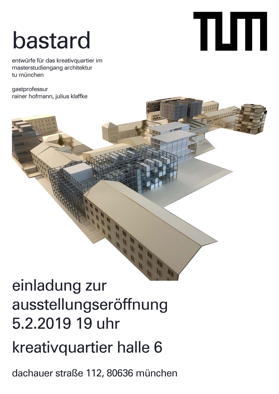 bogevischs buero Bastard Entwürfe für das Kreativquartier im Masterstudiengang Architektur an